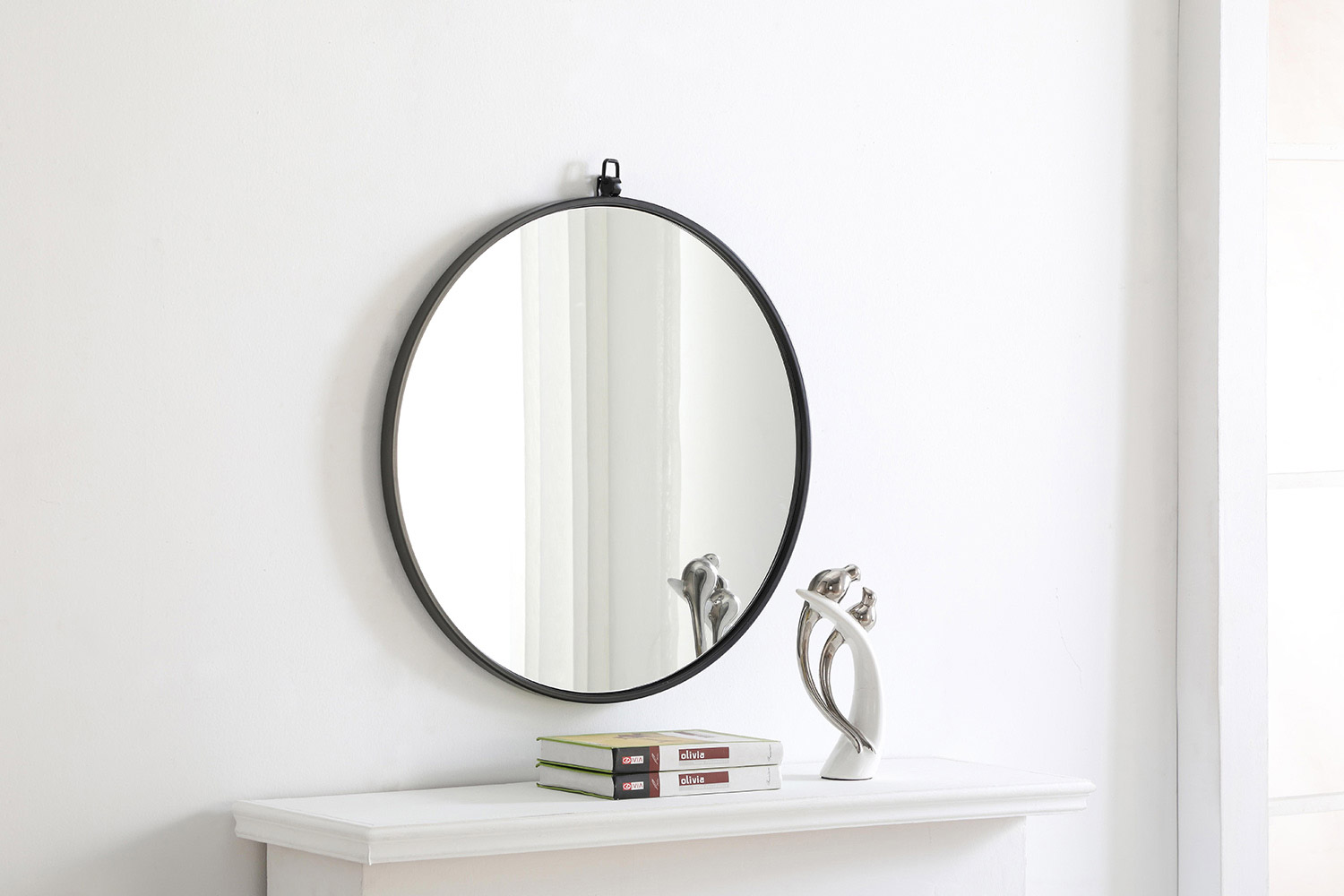 Elegant Wall Mirror - Black, L 24" (MR4051BK)