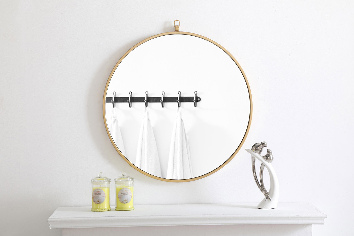 Elegant Wall Mirror - Brass, L 24" (MR4052BR)