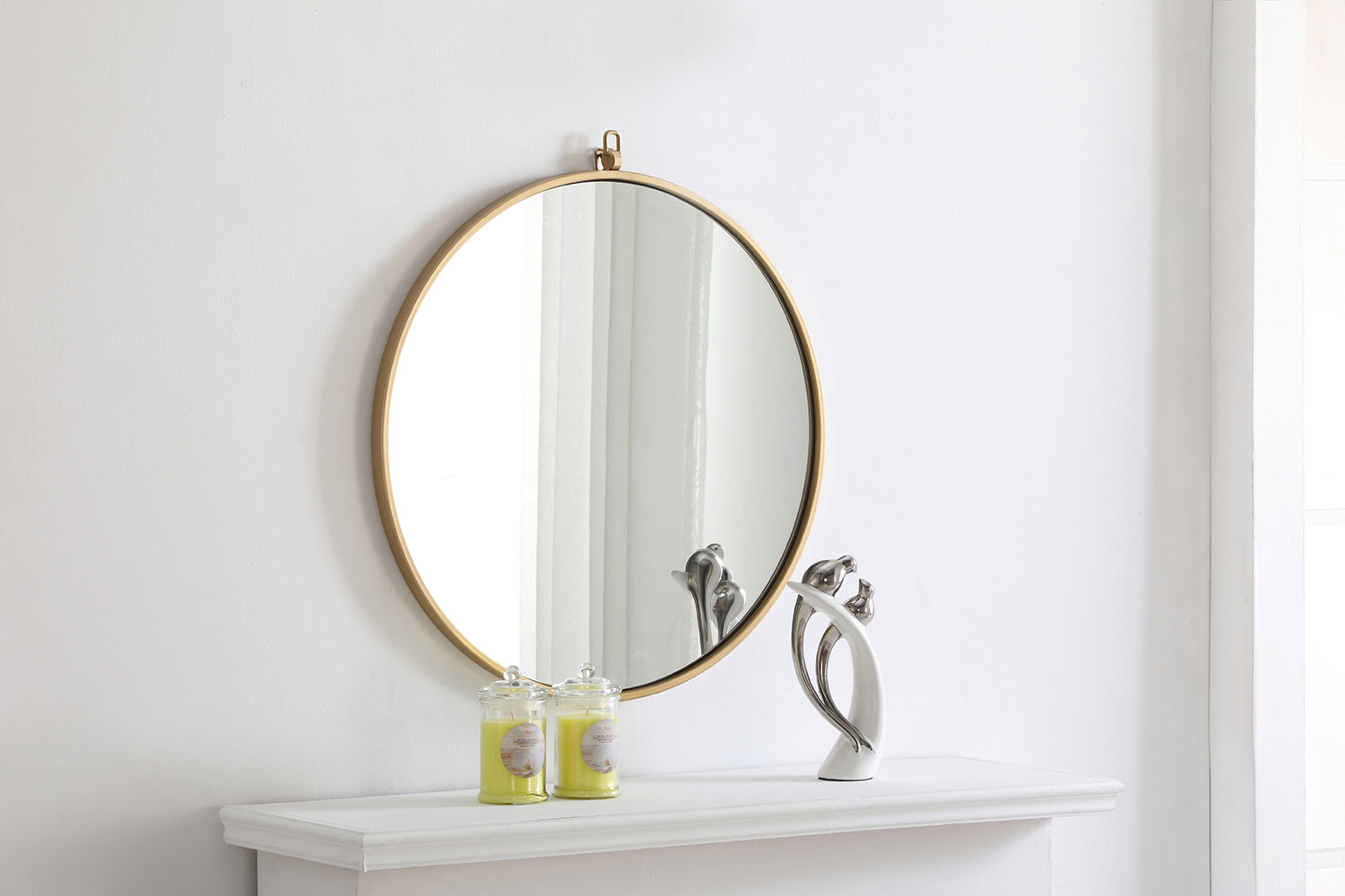 Elegant Wall Mirror - Brass, L 24" (MR4052BR)