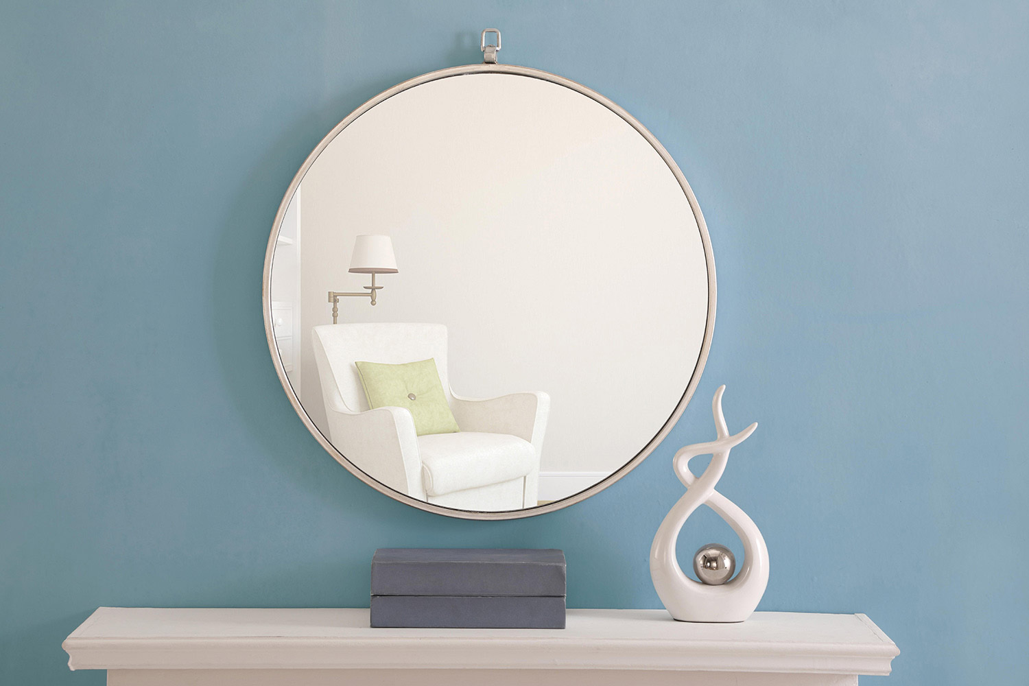 Elegant Wall Mirror - Silver, L 24" (MR4053S)