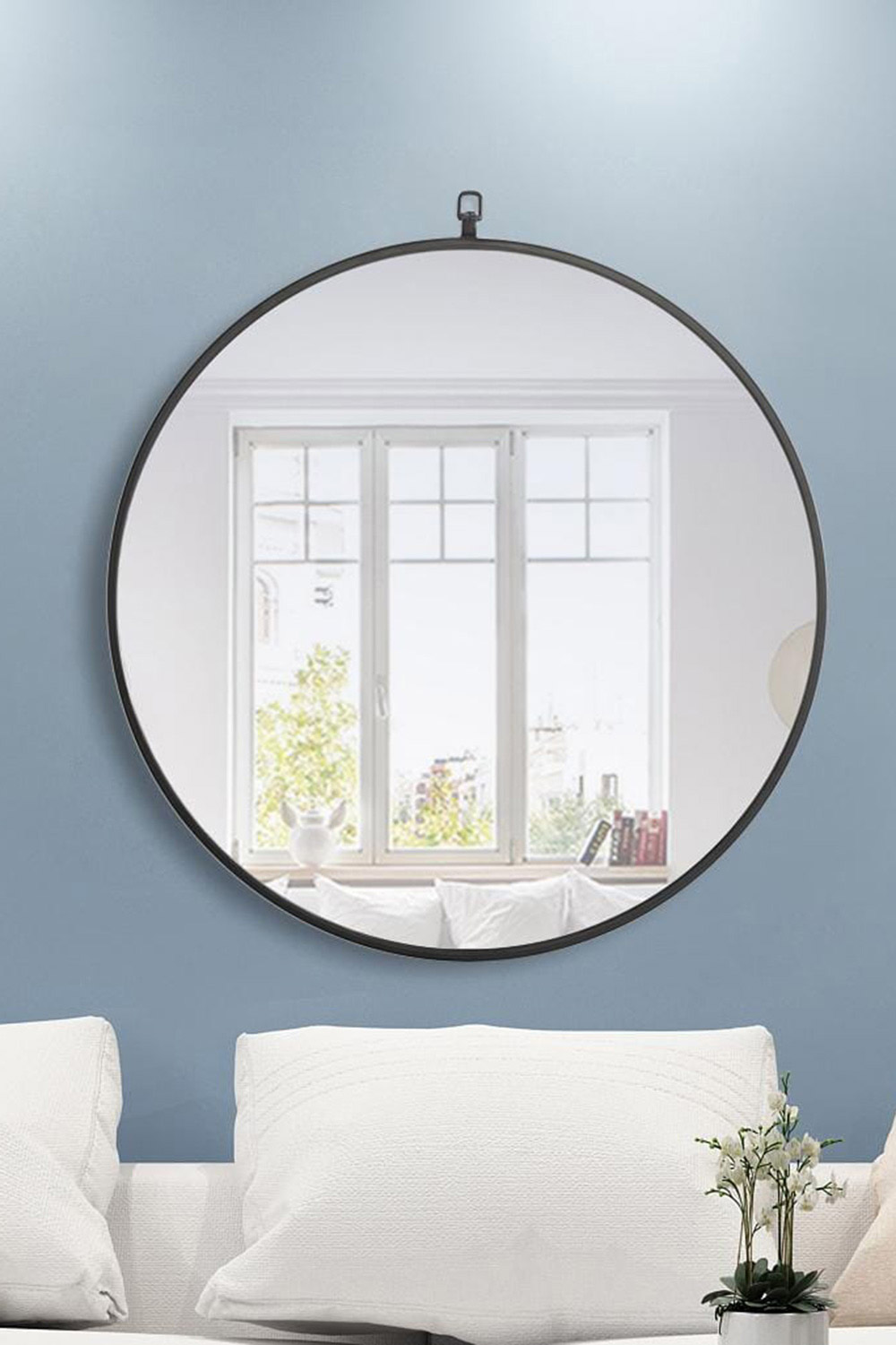 Elegant Wall Mirror - Black, L 28" (MR4054BK)