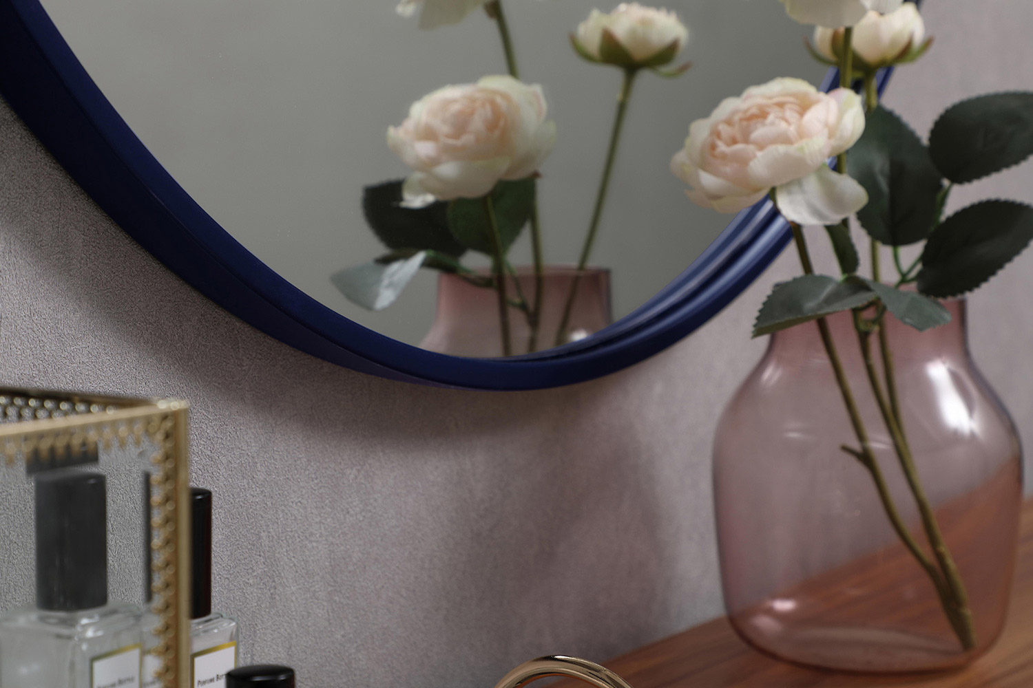 Elegant Wall Mirror - Blue, L 28" (MR4054BL)