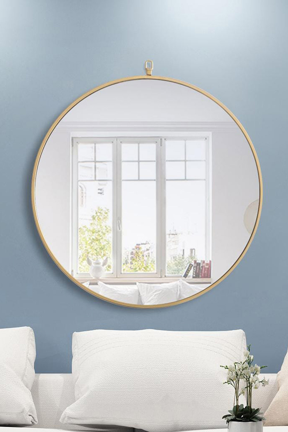 Elegant Wall Mirror - Brass, L 28" (MR4055BR)