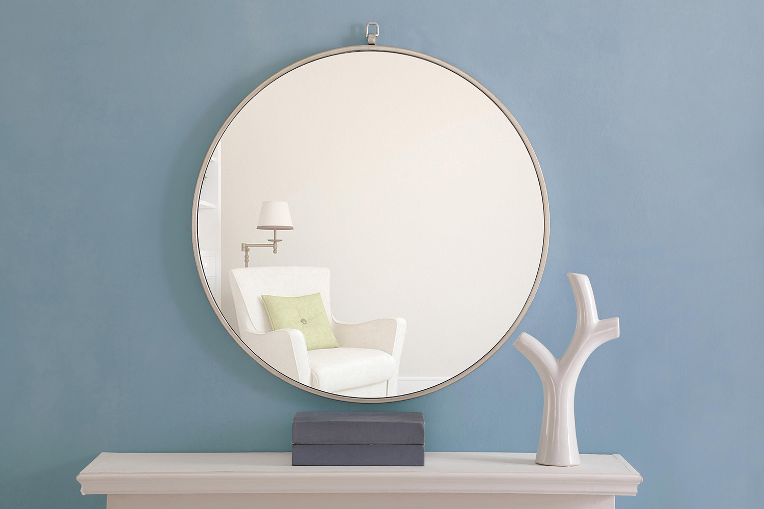 Elegant Wall Mirror - Silver, L 28" (MR4056S)