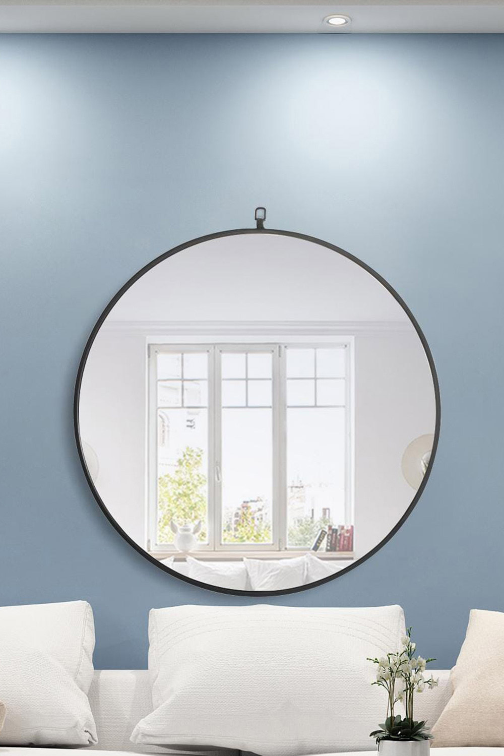 Elegant Wall Mirror - Black, L 32" (MR4057BK)