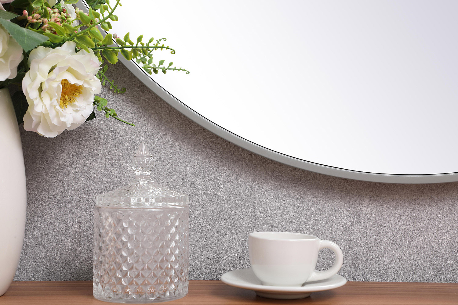 Elegant Wall Mirror - Gray, L 32" (MR4057GR)