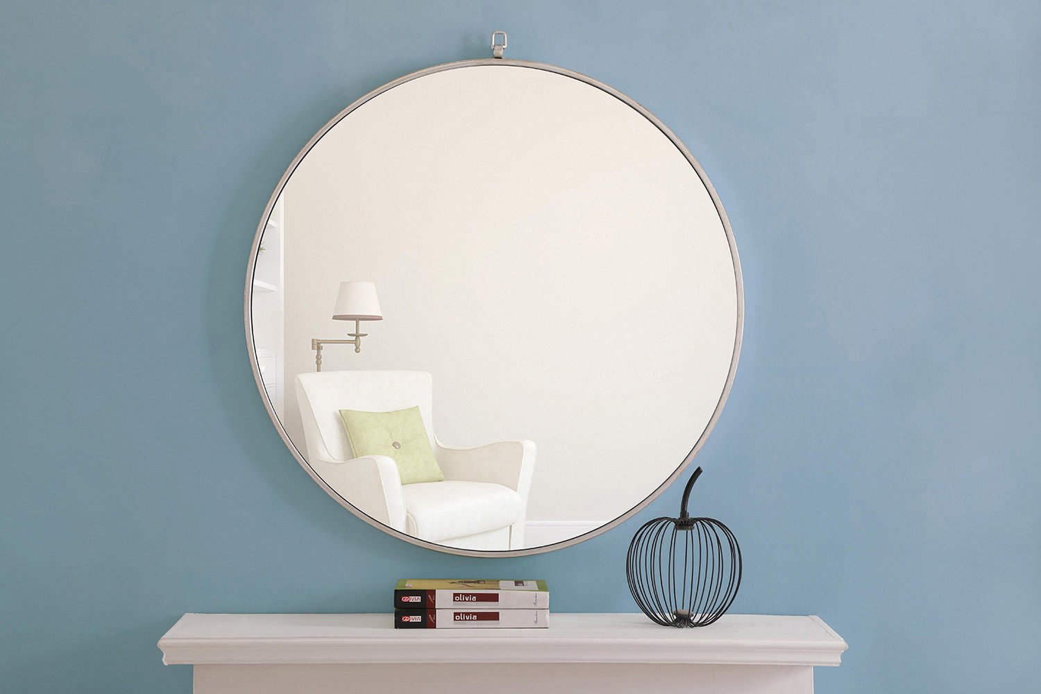 Elegant Wall Mirror - Silver, L 32" (MR4059S)