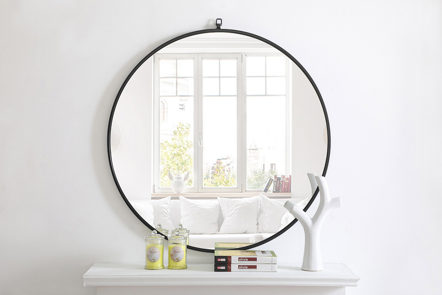 Elegant Wall Mirror - Black, L 36" (MR4061BK)