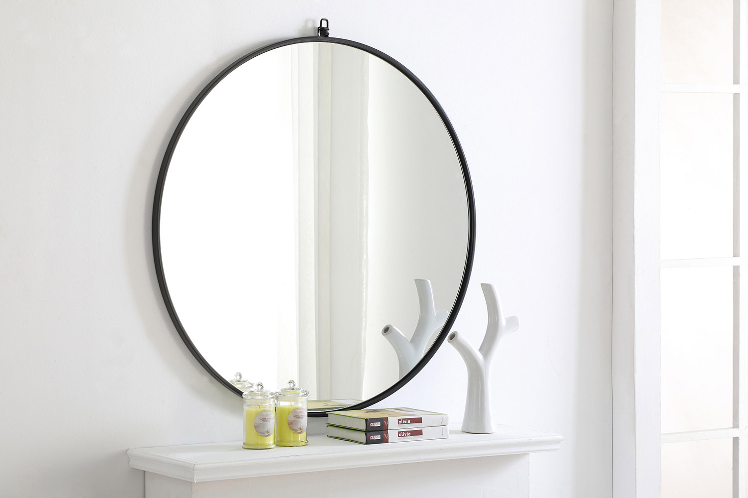 Elegant Wall Mirror - Black, L 36" (MR4061BK)