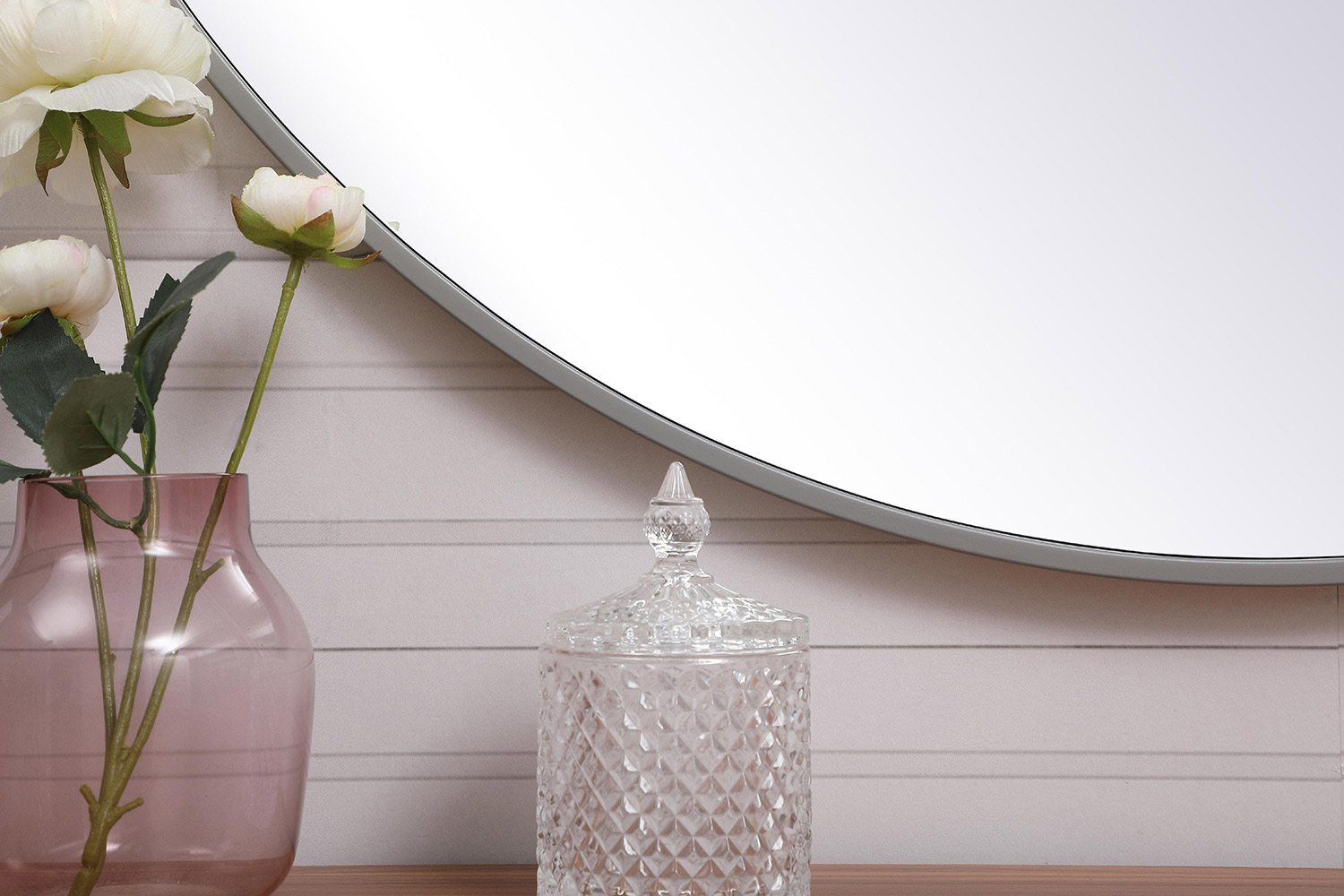 Elegant Wall Mirror - Gray, L 36" (MR4061GR)