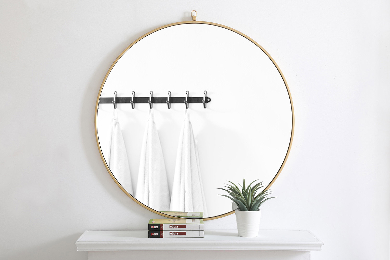 Elegant Wall Mirror - Brass, L 36" (MR4062BR)