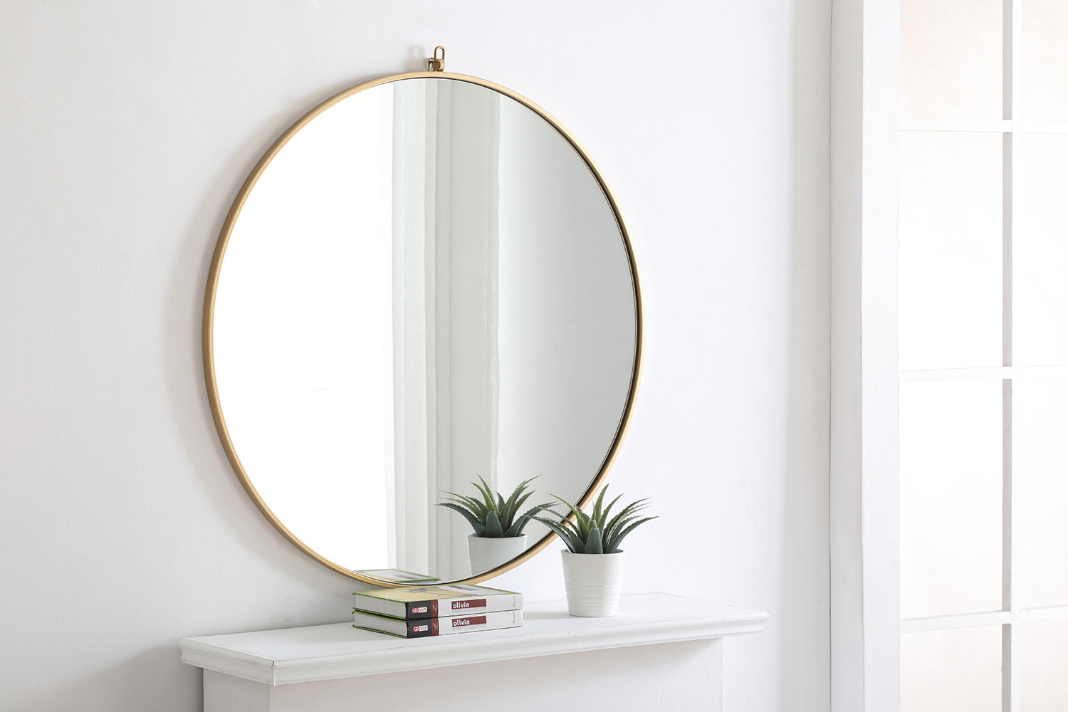 Elegant Wall Mirror - Brass, L 36" (MR4062BR)