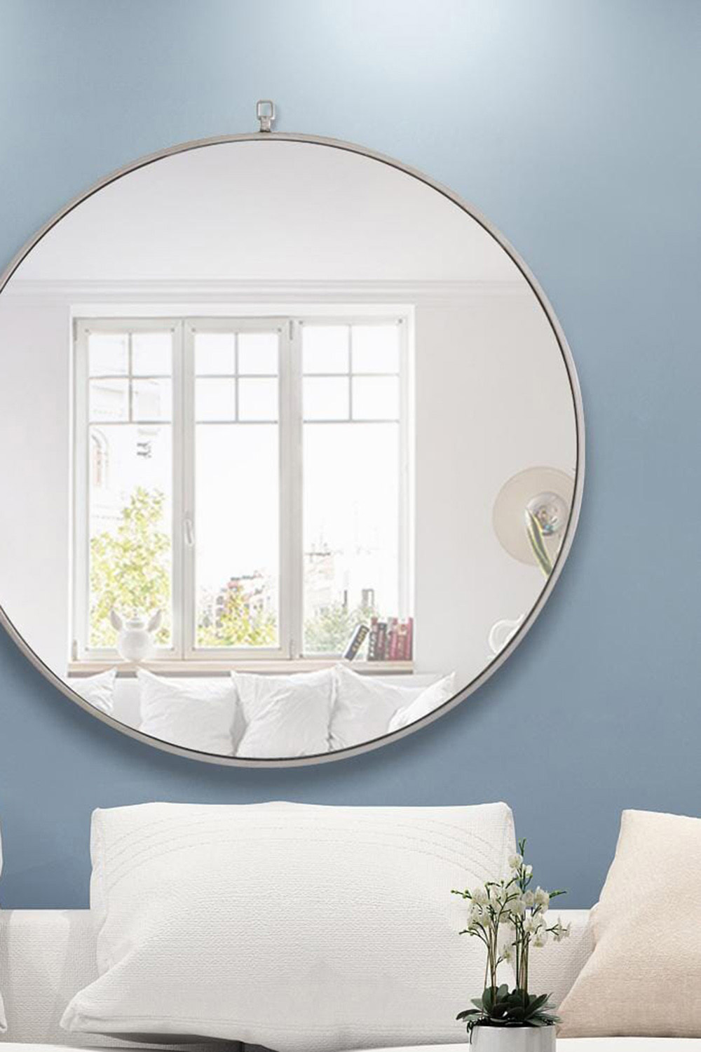 Elegant Wall Mirror - Silver, L 36" (MR4063S)