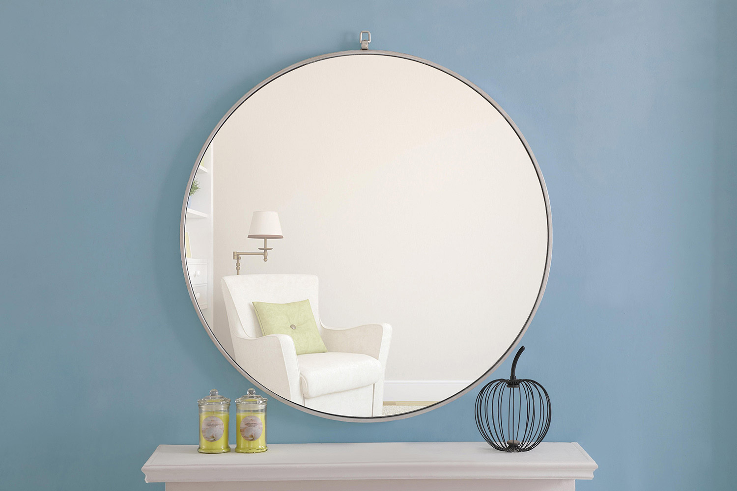 Elegant Wall Mirror - Silver, L 36" (MR4063S)