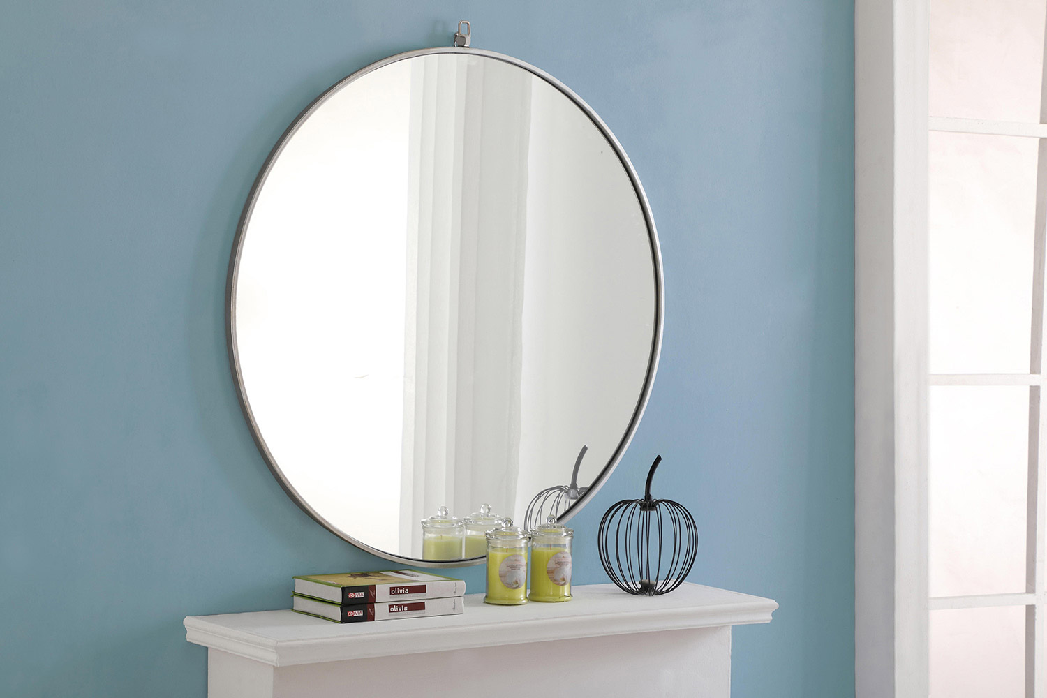 Elegant Wall Mirror - Silver, L 36" (MR4063S)