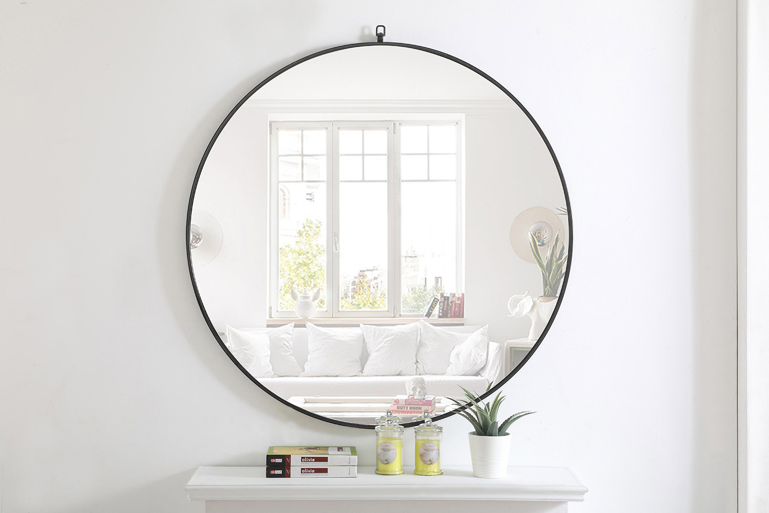 Elegant Wall Mirror - Black, L 42" (MR4064BK)