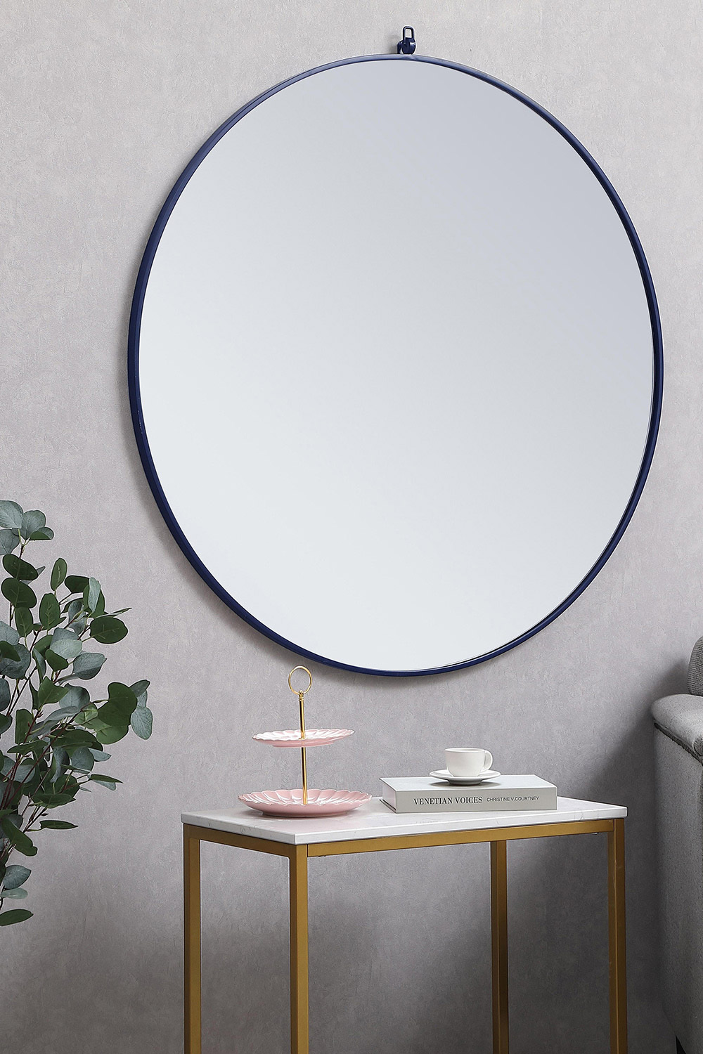 Elegant Wall Mirror - Blue, L 42" (MR4064BL)