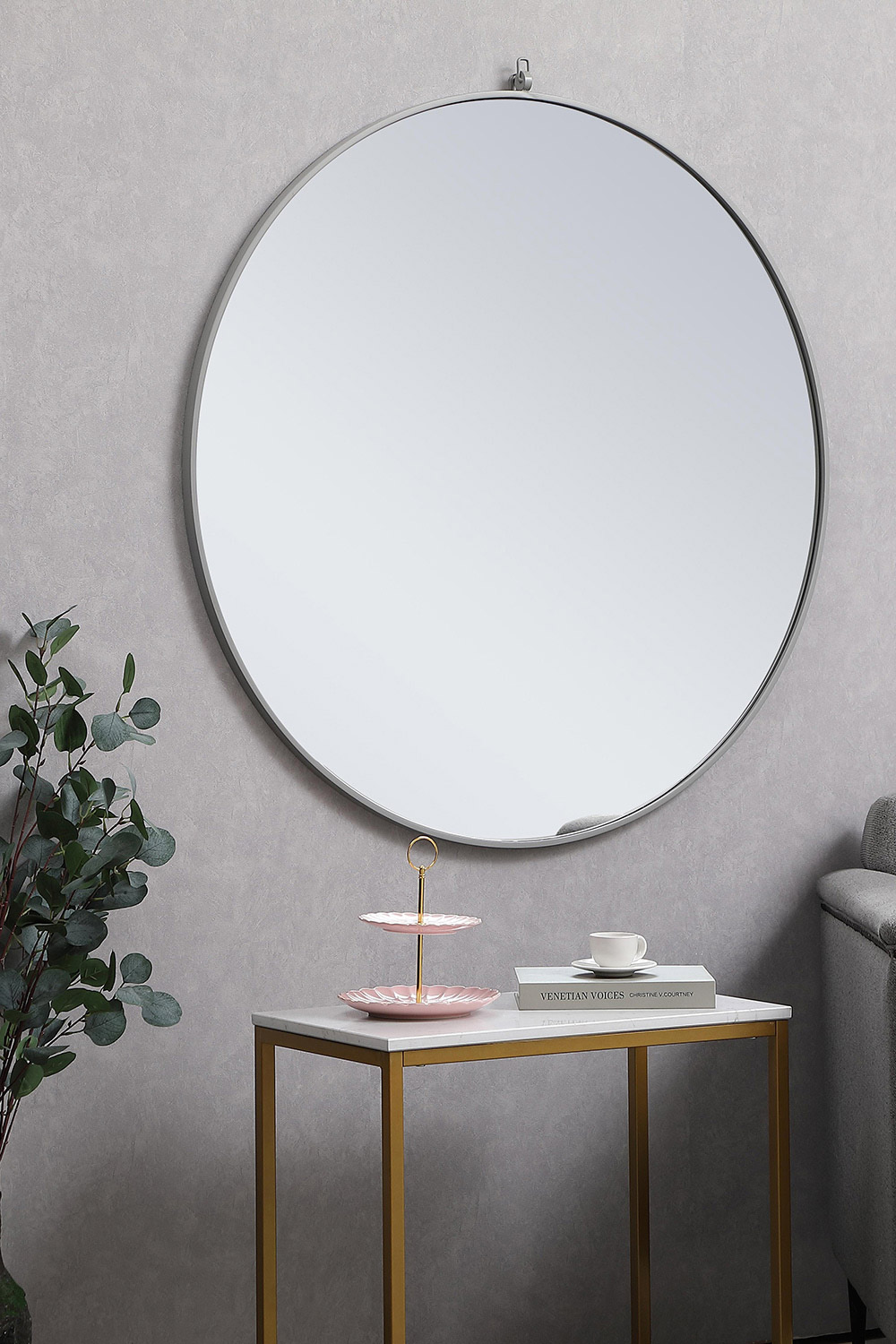 Elegant Wall Mirror - Gray, L 42" (MR4064GR)