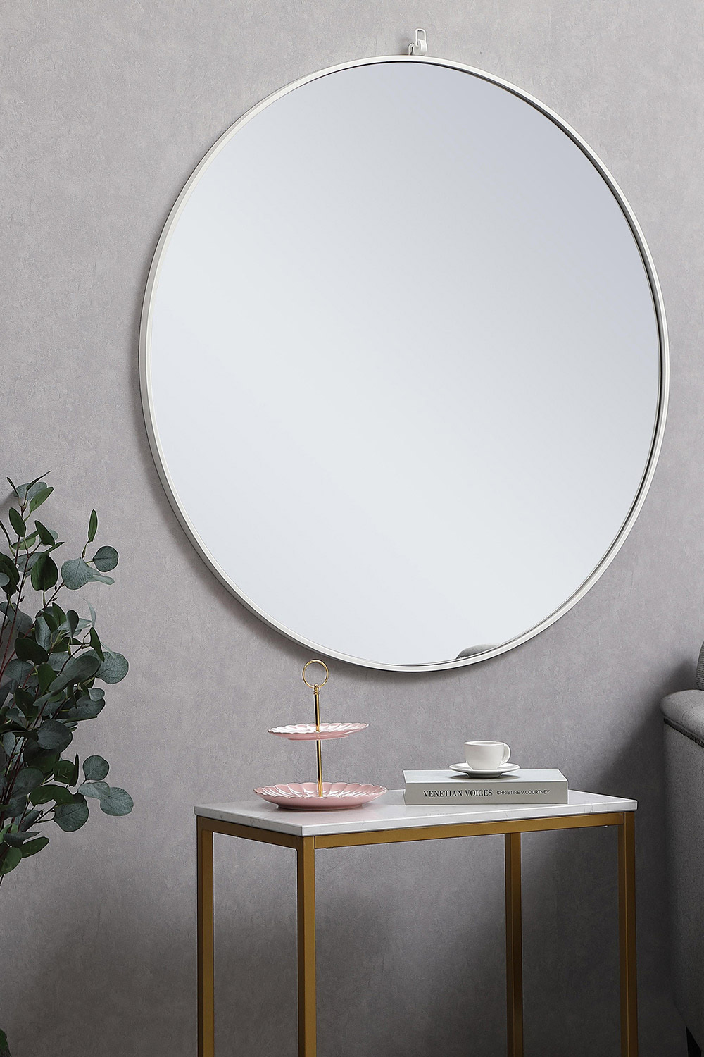 Elegant Wall Mirror - White, L 42" (MR4064WH)