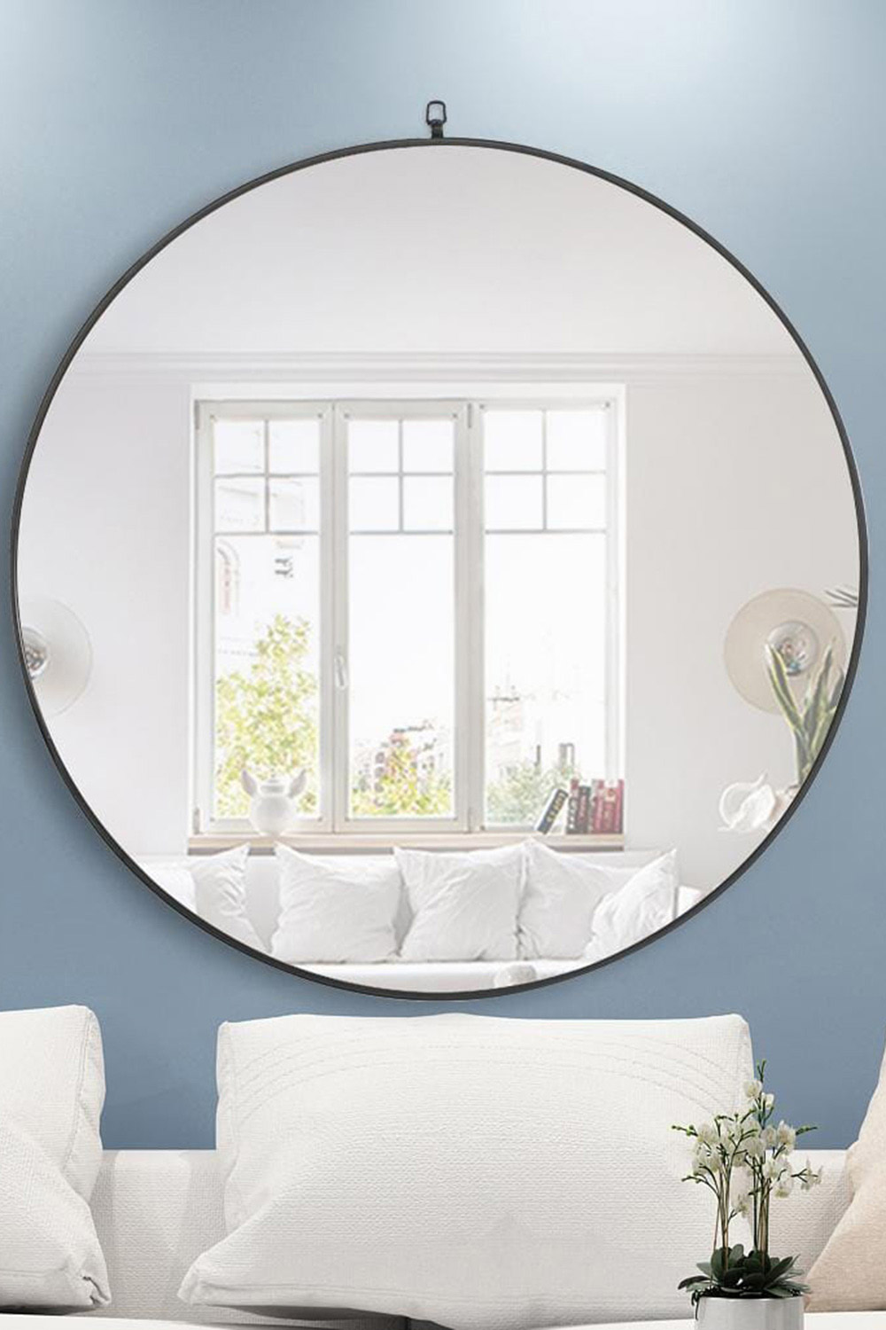 Elegant Wall Mirror - Black, L 48" (MR4067BK)