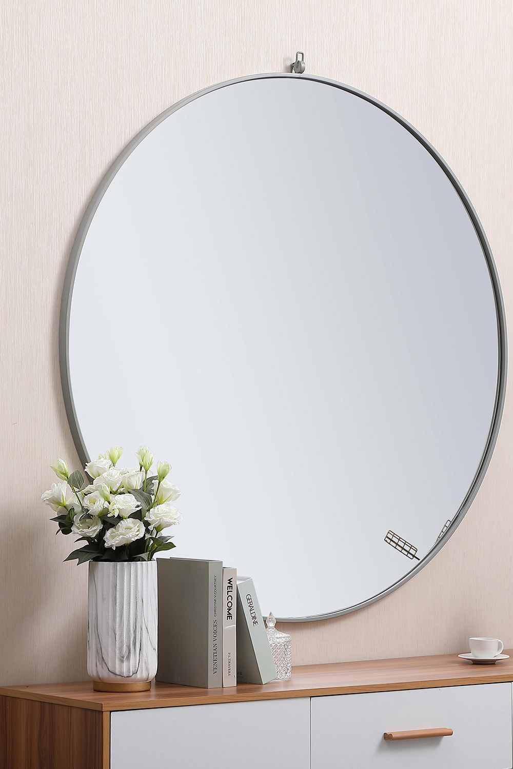 Elegant Wall Mirror - Gray, L 48" (MR4067GR)