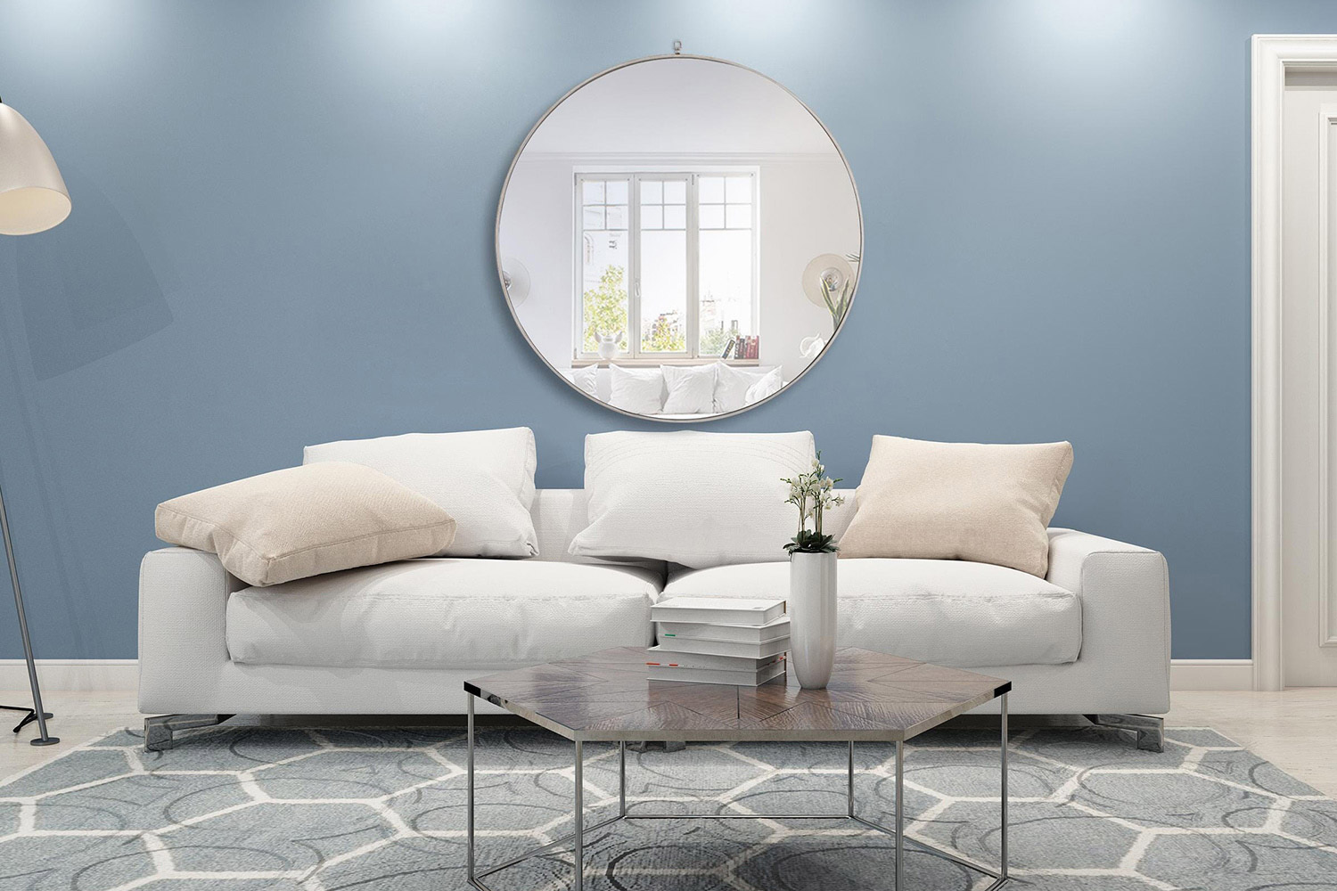 Elegant Wall Mirror - Silver, L 48" (MR4069S)