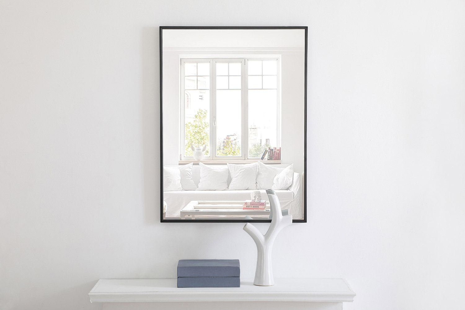 Elegant Wall Mirror - Black, L 32" (MR4071BK)