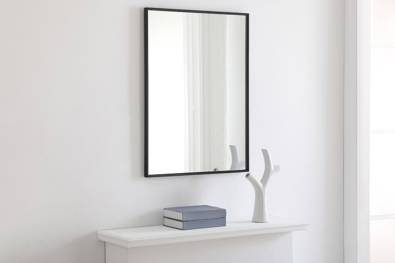 Elegant Wall Mirror - Black, L 32" (MR4071BK)