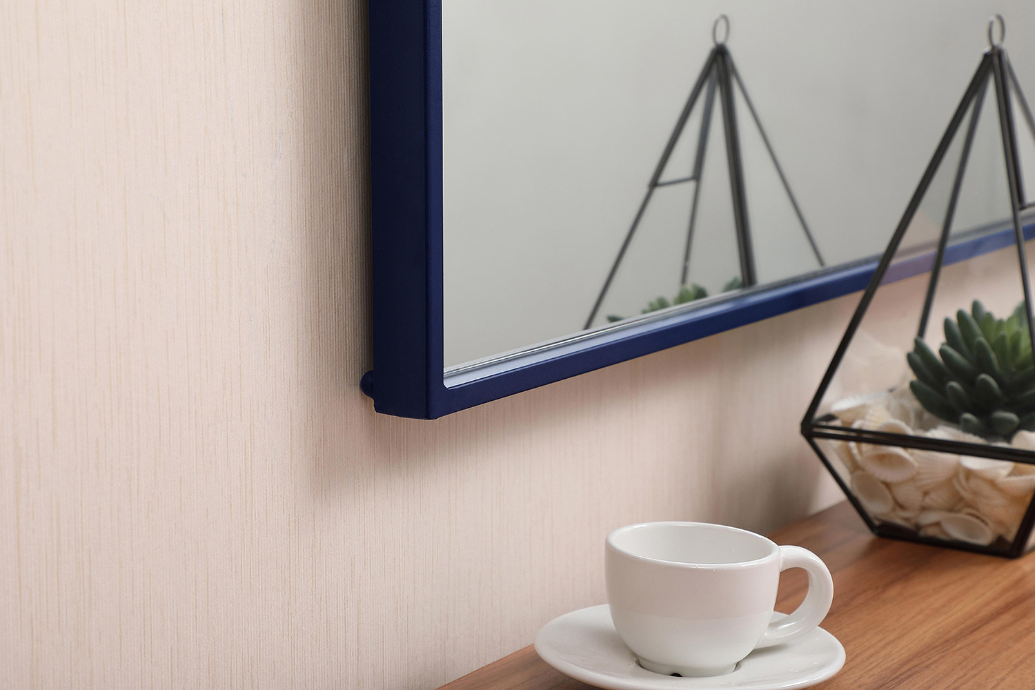 Elegant Wall Mirror - Blue, L 32" (MR4071BL)