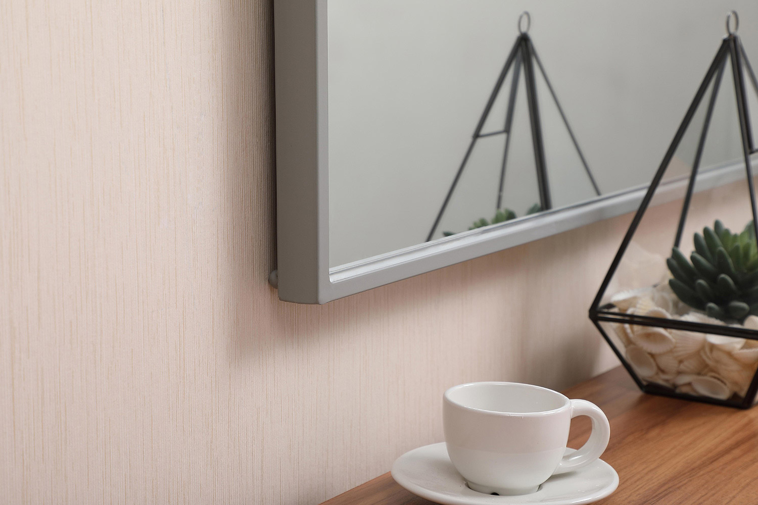 Elegant Wall Mirror - Gray, L 32" (MR4071GR)