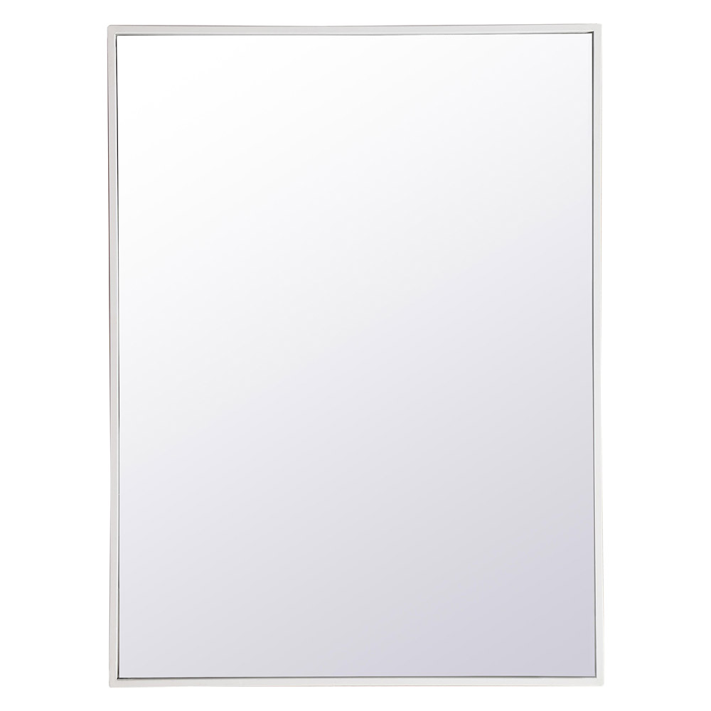 Elegant Wall Mirror - White, L 32" (MR4071WH)