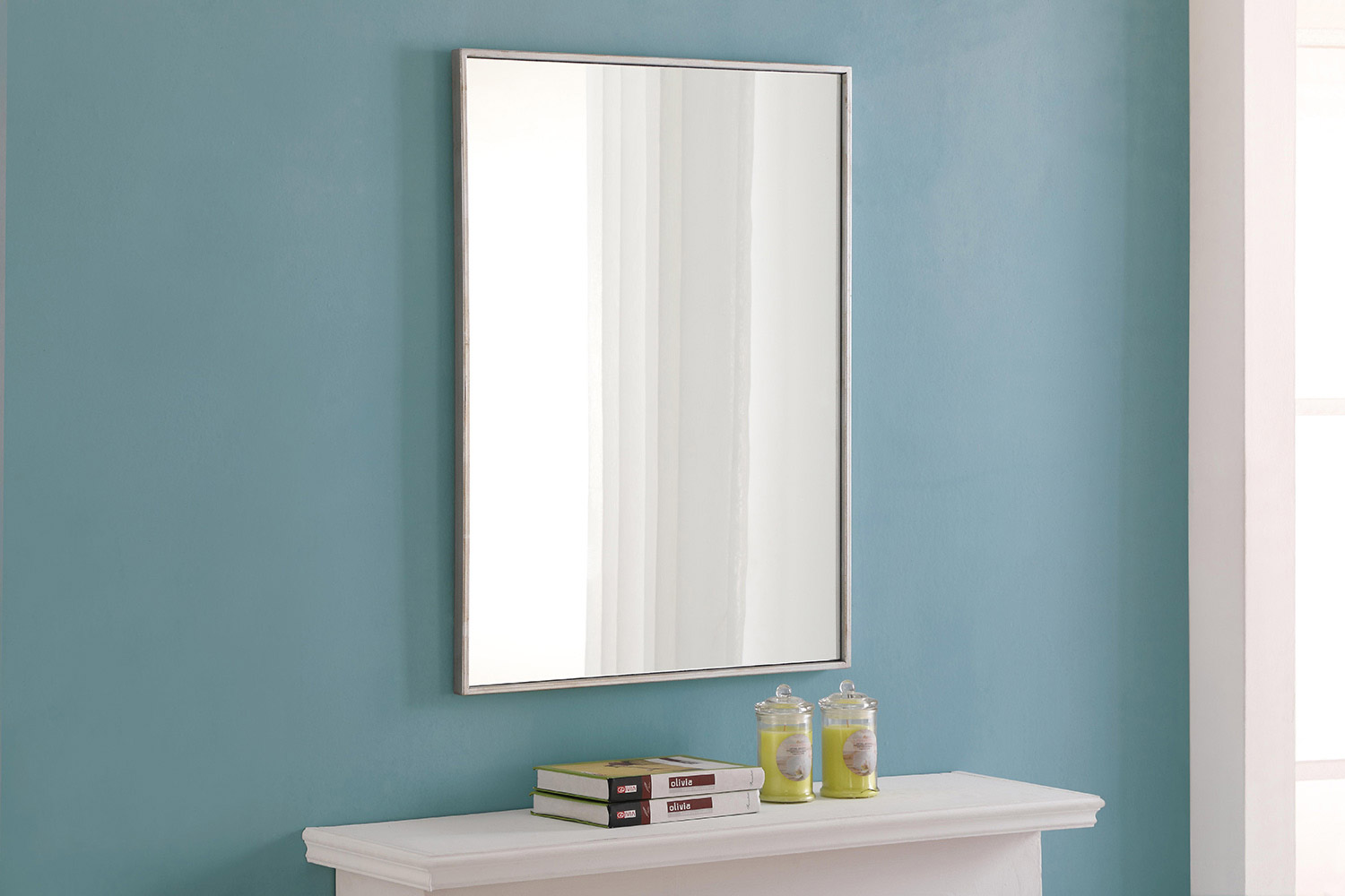 Elegant Wall Mirror - Silver, L 32" (MR4073S)