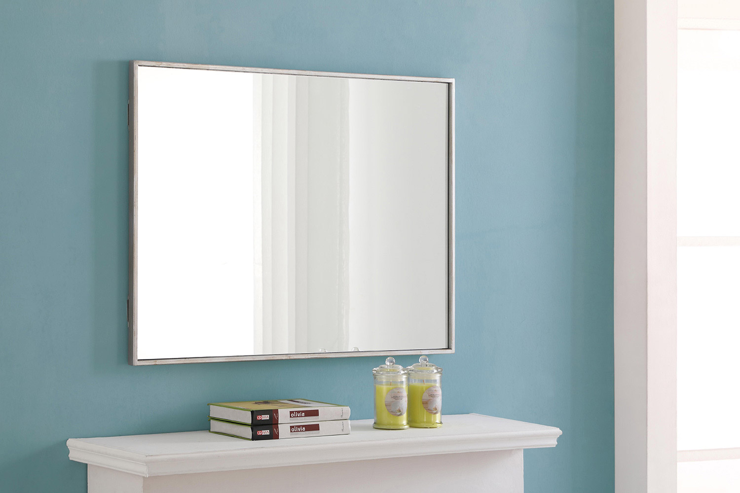 Elegant Wall Mirror - Silver, L 32" (MR4073S)