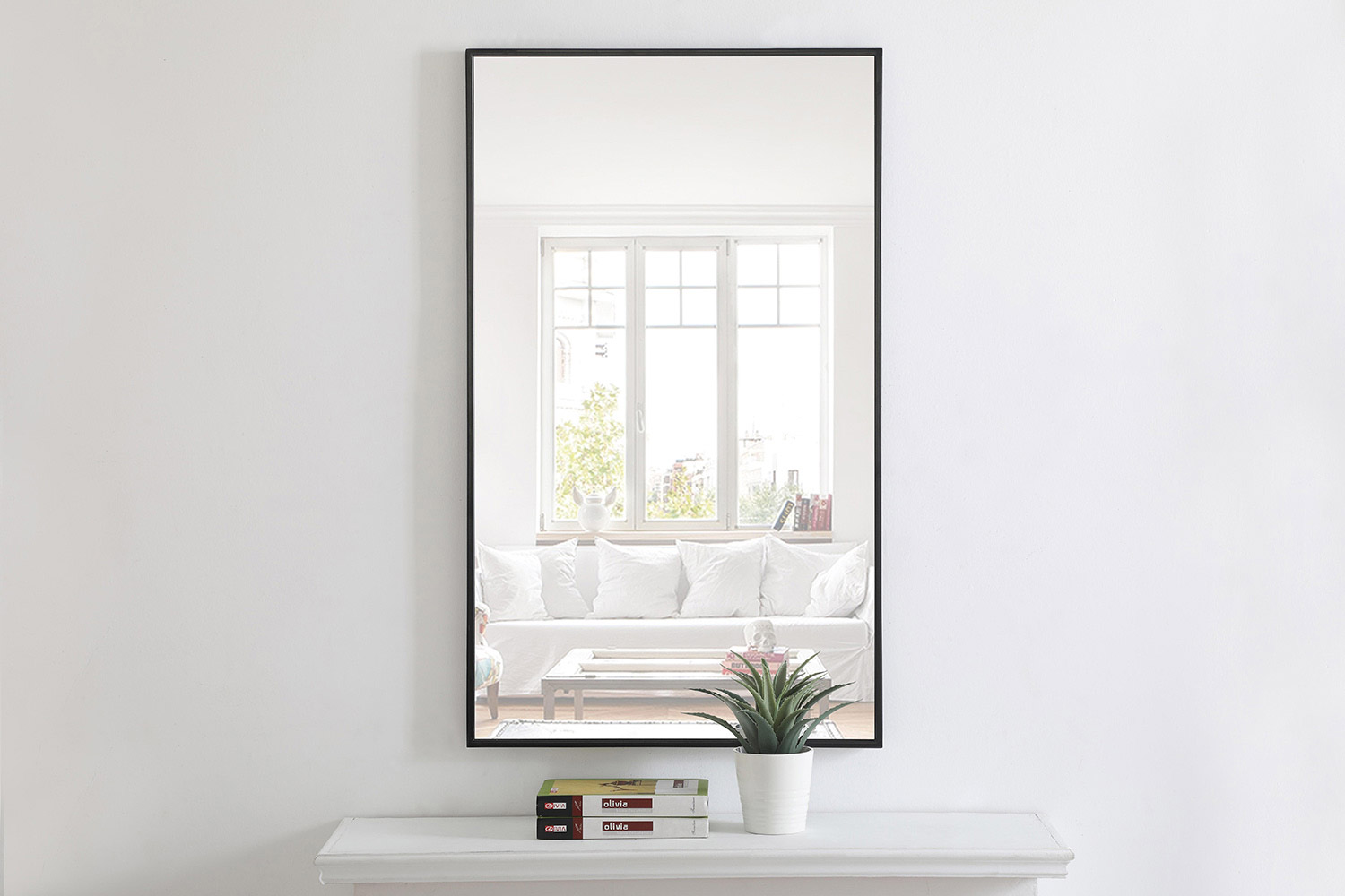 Elegant Wall Mirror - Black, L 40" (MR4074BK)