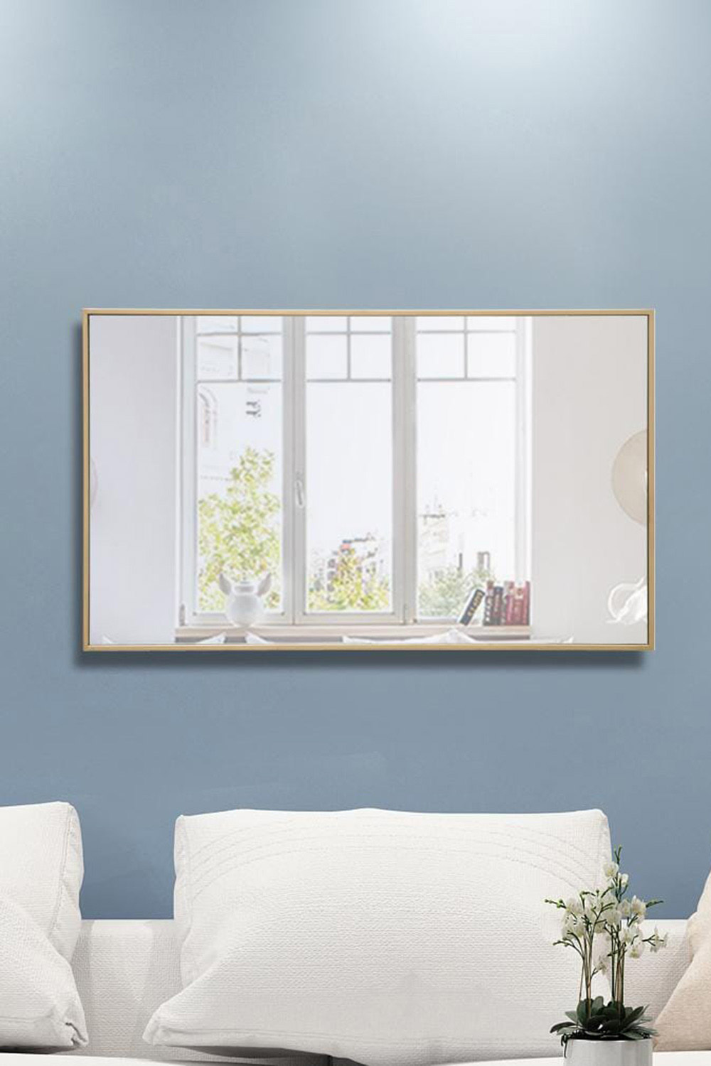 Elegant Wall Mirror - Brass, L 40" (MR4075BR)