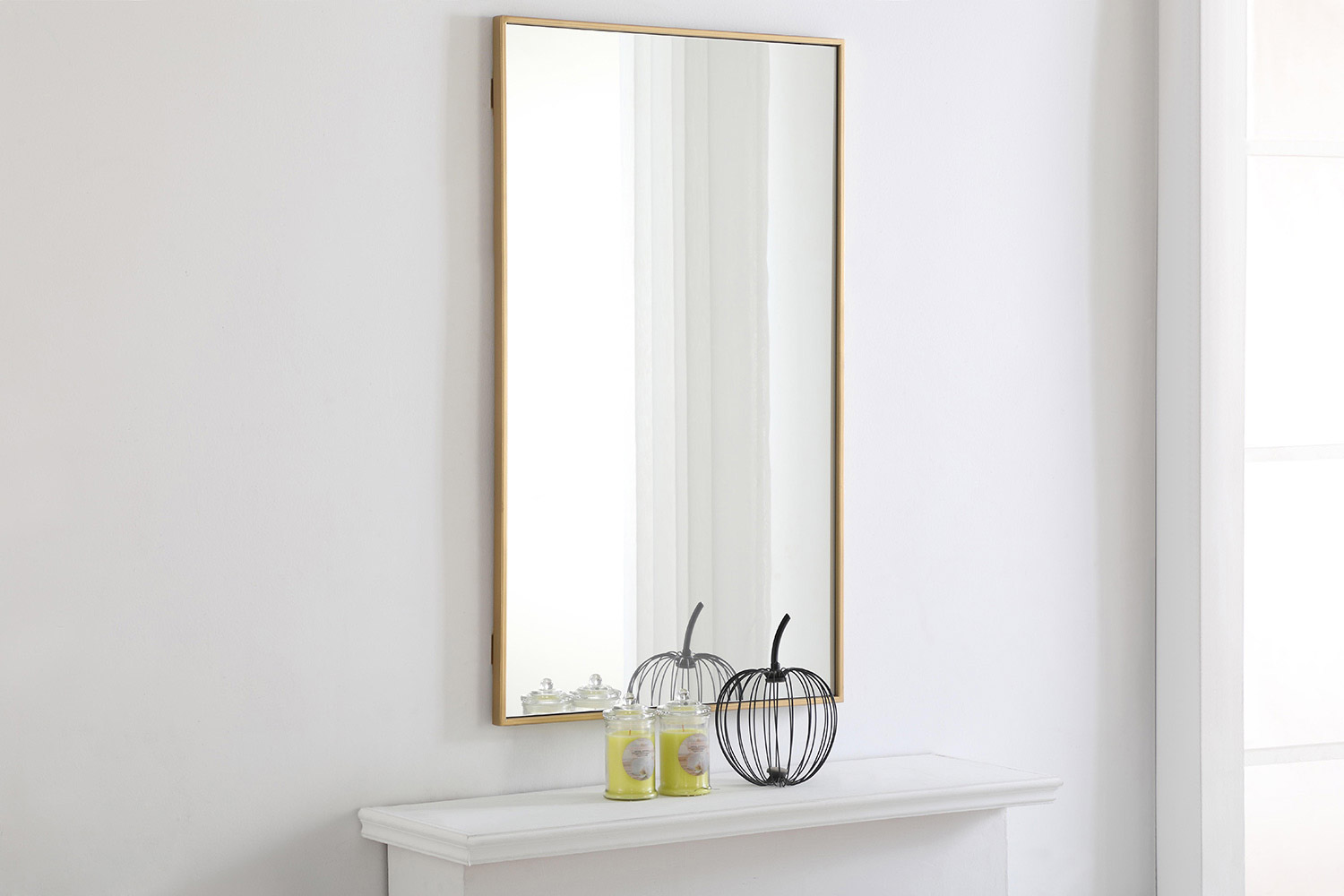 Elegant Wall Mirror - Brass, L 40" (MR4075BR)