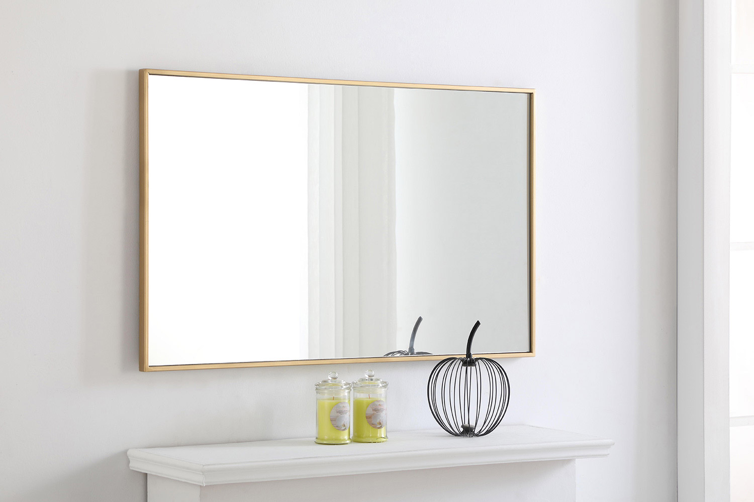 Elegant Wall Mirror - Brass, L 40" (MR4075BR)