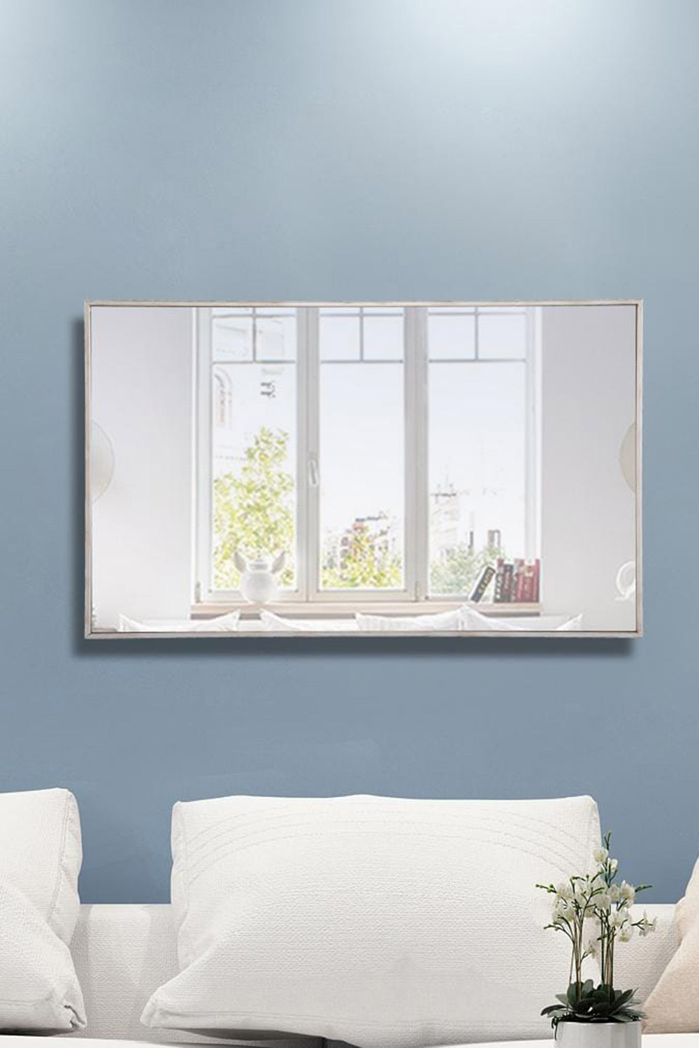 Elegant Wall Mirror - Silver, L 40" (MR4076S)