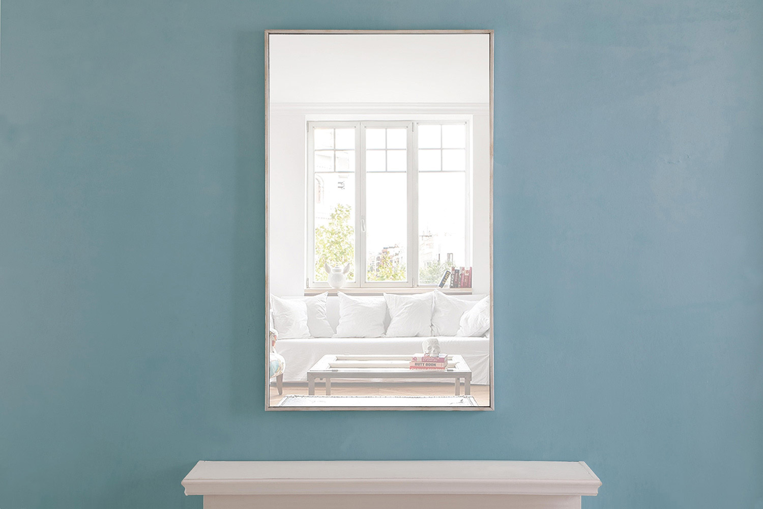 Elegant Wall Mirror - Silver, L 40" (MR4076S)