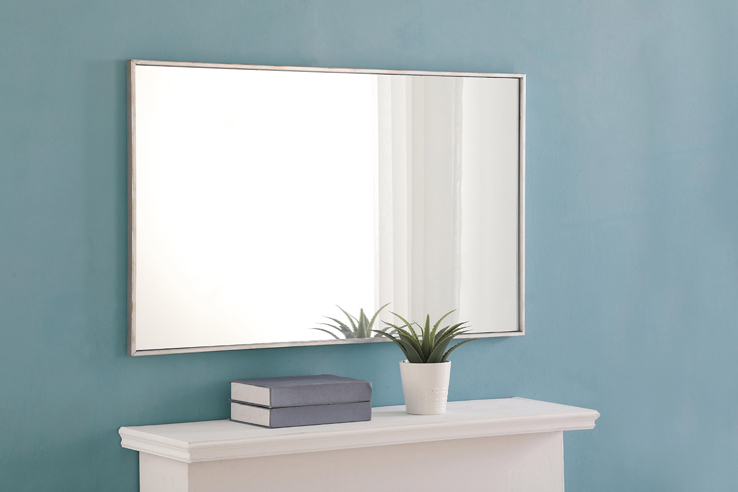 Elegant Wall Mirror - Silver, L 40" (MR4076S)