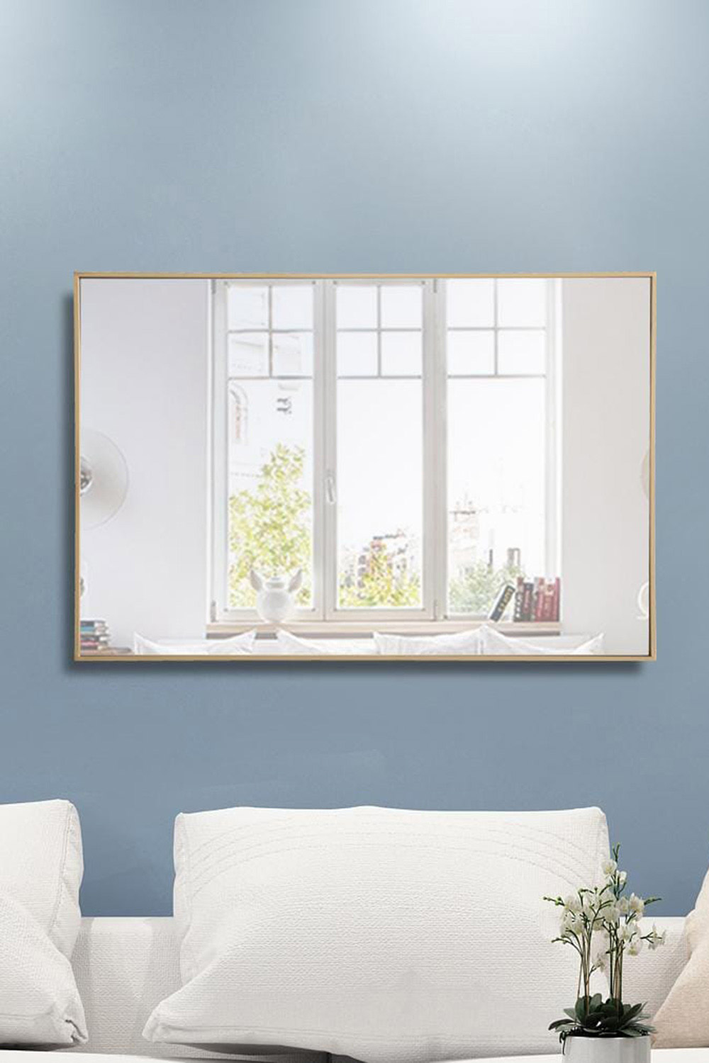 Elegant Wall Mirror - Brass, L 42" (MR4078BR)