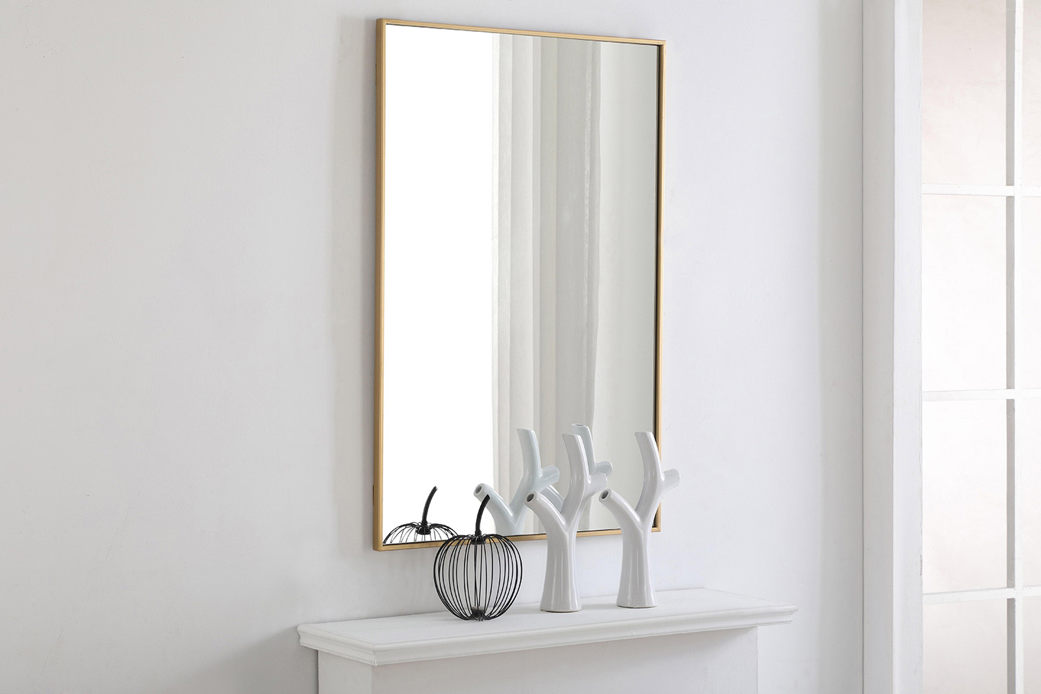 Elegant Wall Mirror - Brass, L 42" (MR4078BR)