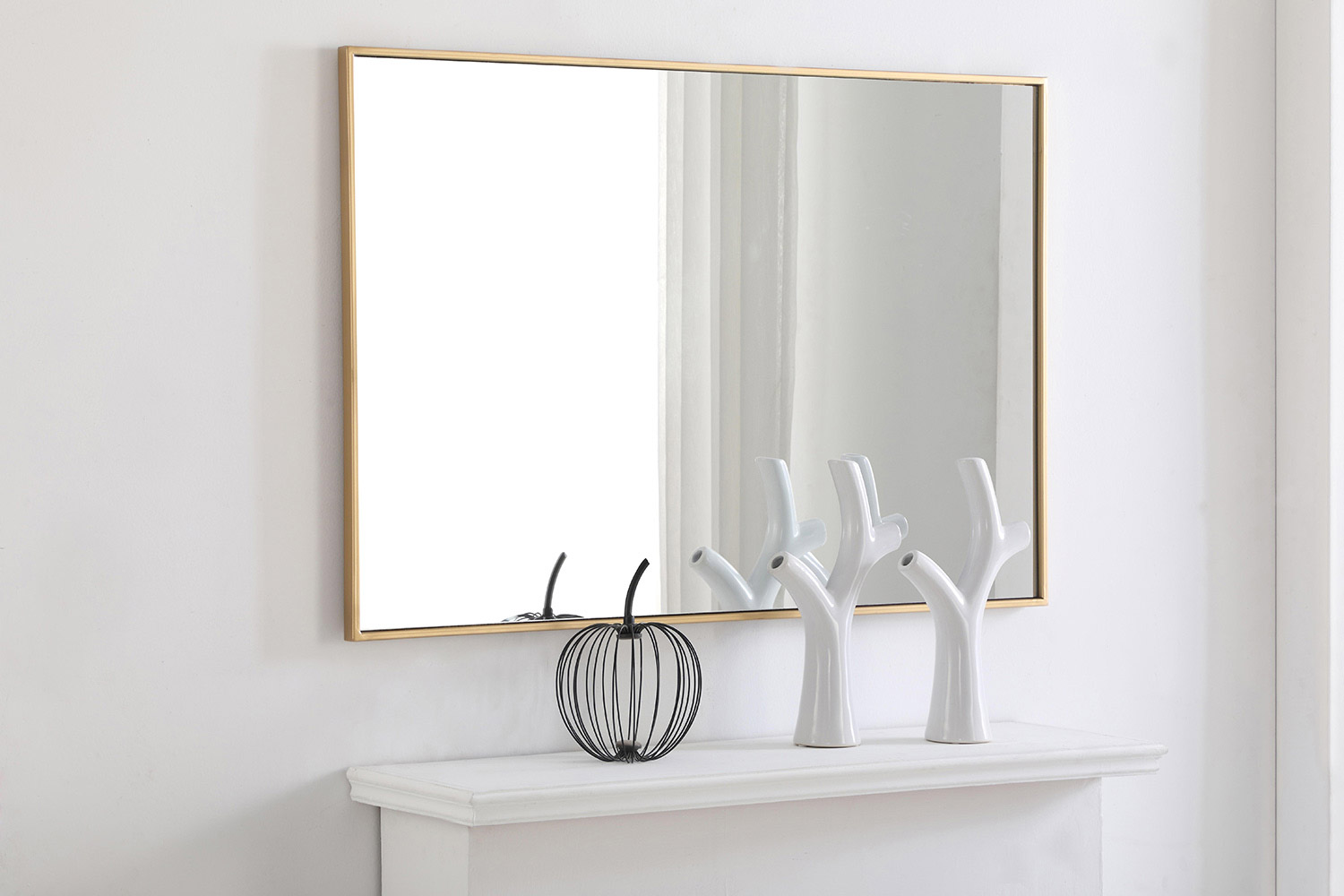 Elegant Wall Mirror - Brass, L 42" (MR4078BR)