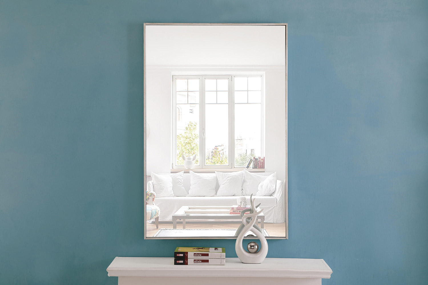 Elegant Wall Mirror - Silver, L 42" (MR4079S)