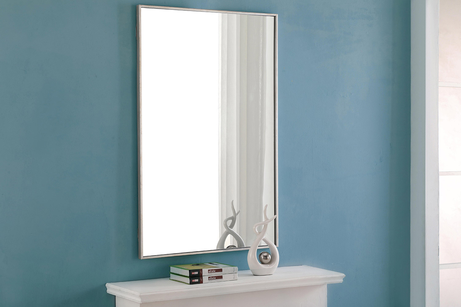 Elegant Wall Mirror - Silver, L 42" (MR4079S)