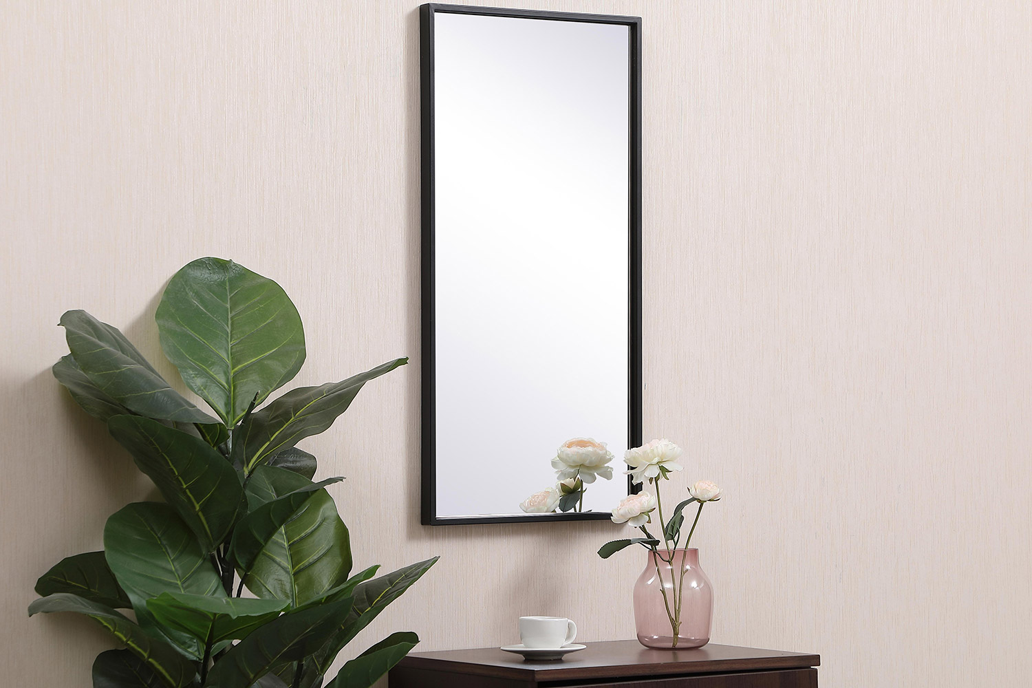 Elegant Wall Mirror - Black, L 28" (MR41428BK)