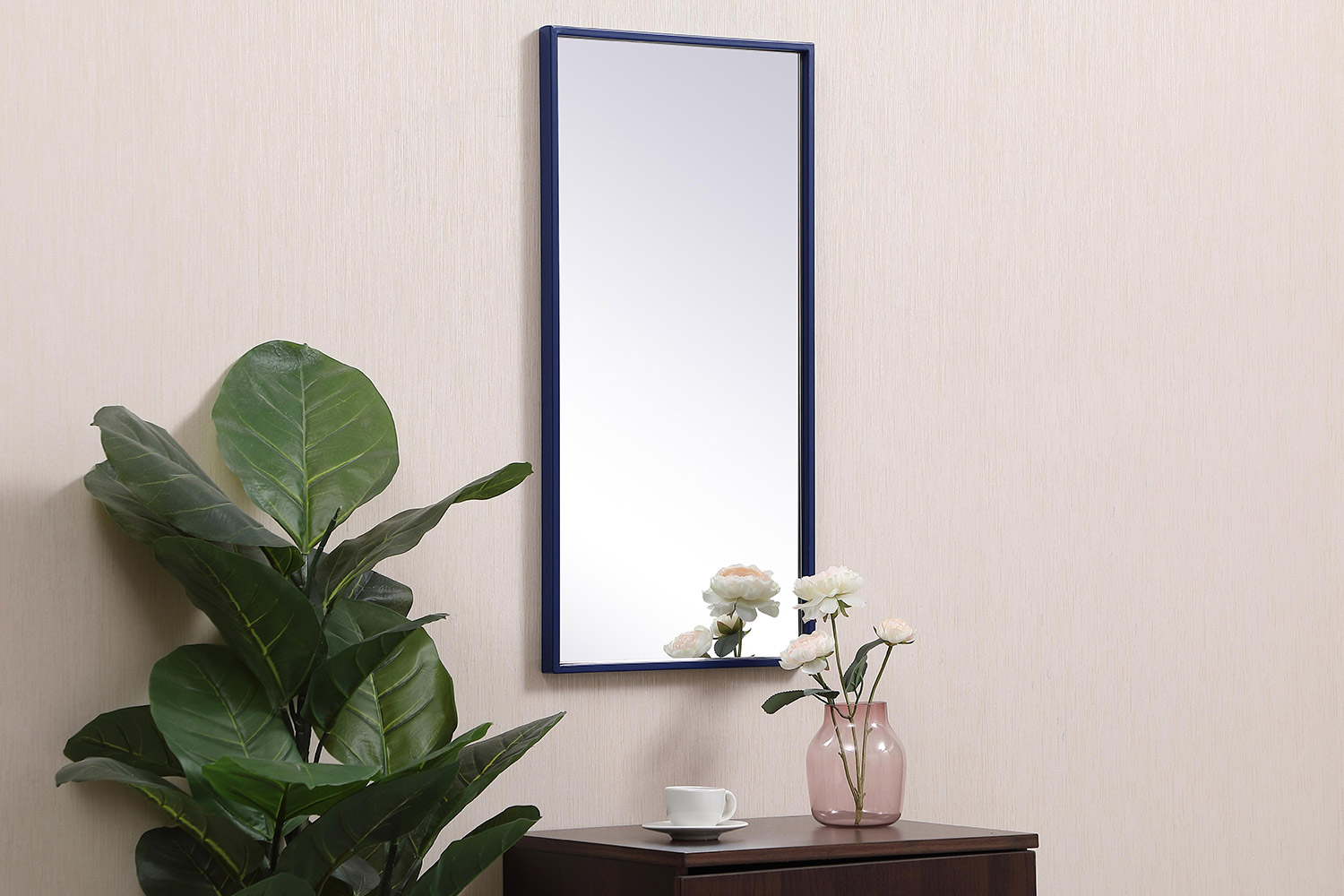 Elegant Wall Mirror - Blue, L 28" (MR41428BL)