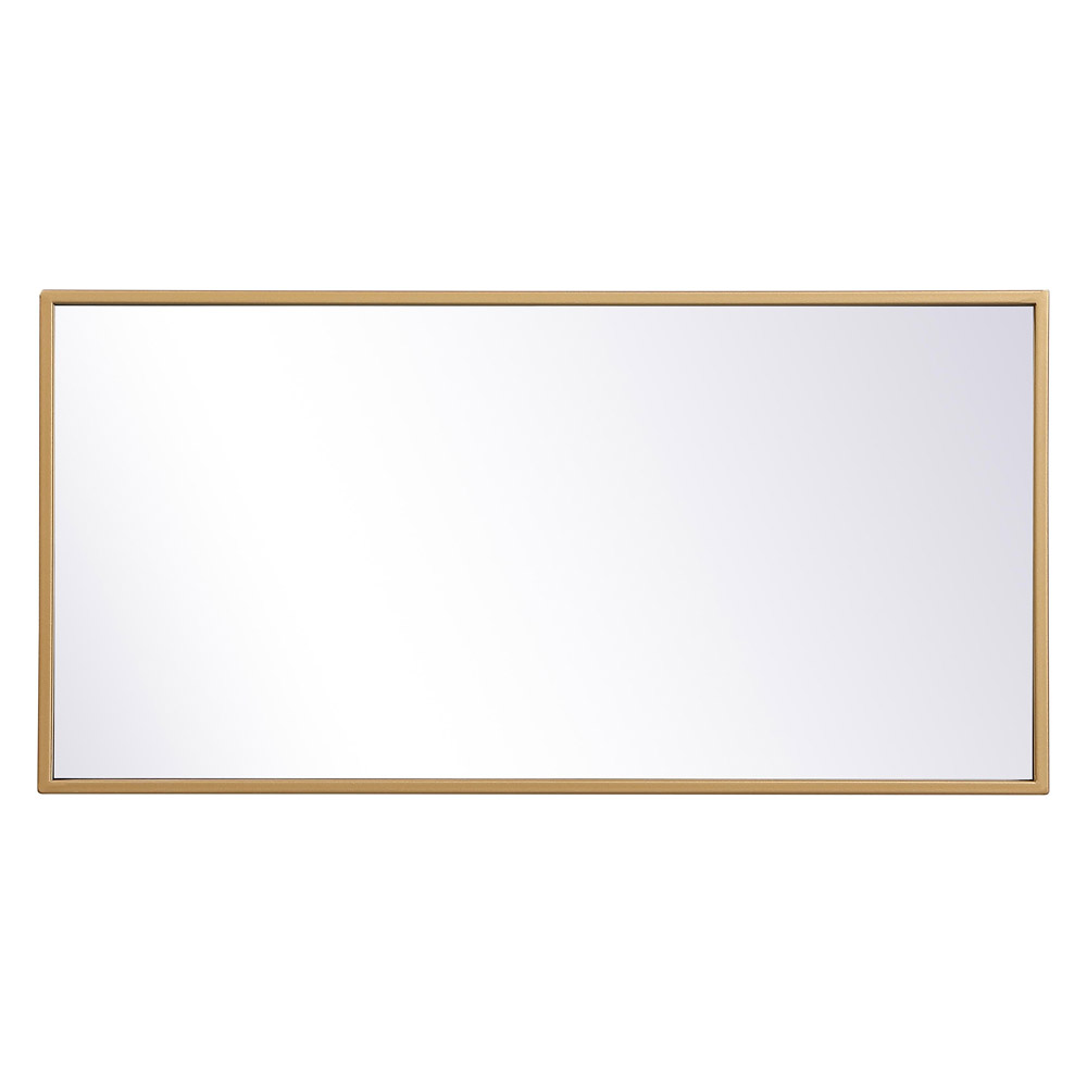 Elegant Wall Mirror - Brass, L 28" (MR41428BR)