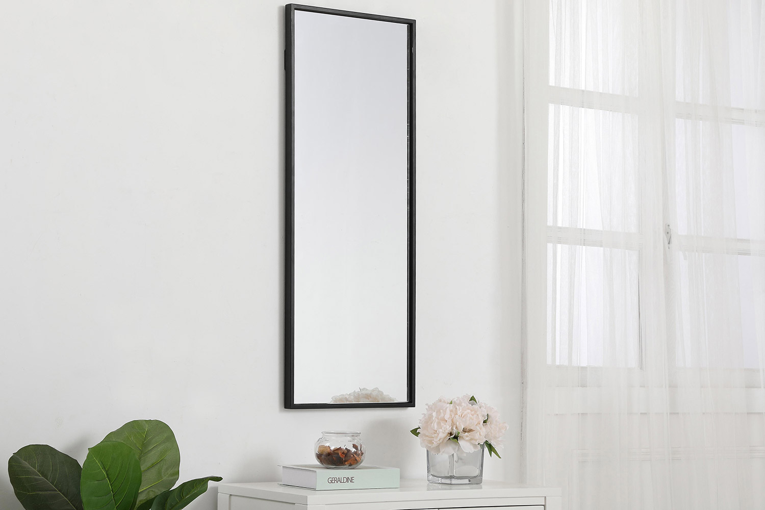 Elegant Wall Mirror - Black, L 14" (MR41436BK)