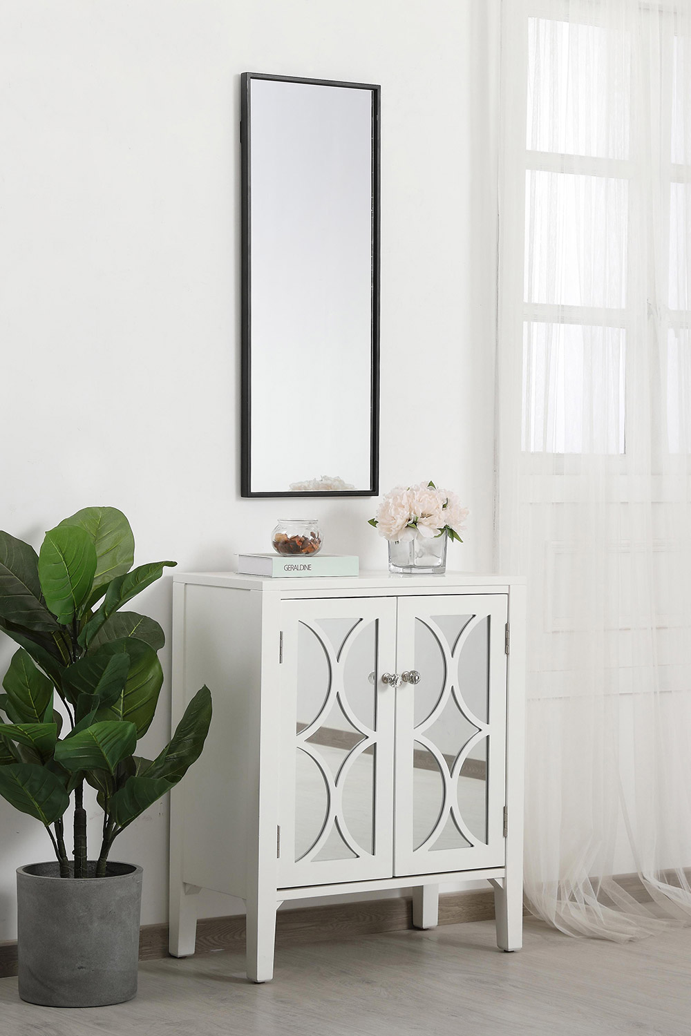 Elegant Wall Mirror - Black, L 14" (MR41436BK)